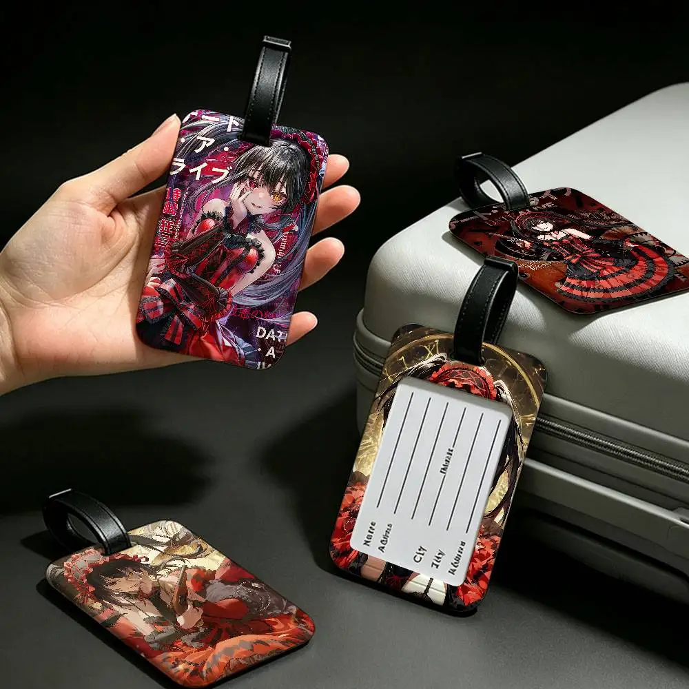 Game characters T-Tokisaki Kurumi cartoon Anti lost Travel Luggage Tag PVC ID Card Holder Baggage Name Label For Outdoor Trip