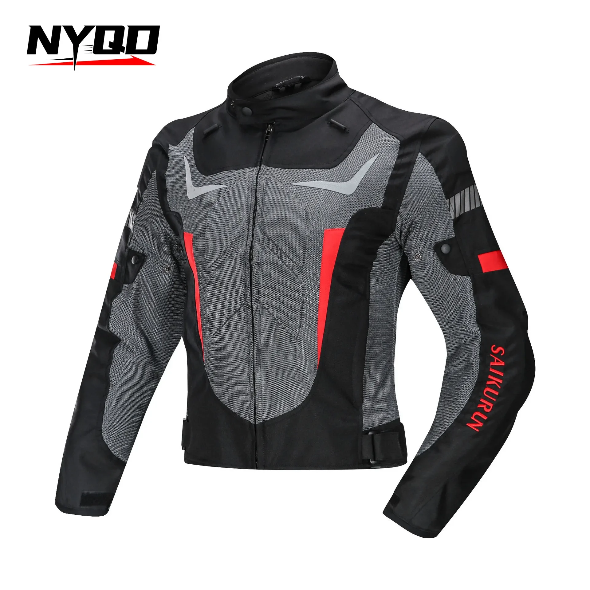 Motorcycle Riding Jacket Men Summer Breathable Suit Motorcyclist Clothing Neck Guard Detachable Outdoor Protective Equipment 3