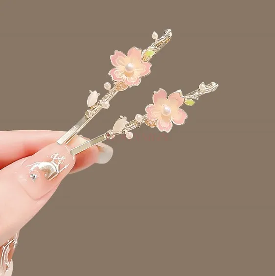 Cherry Blossom Hairpin Hair Ornament Side Clip Straight Clip Headpiece