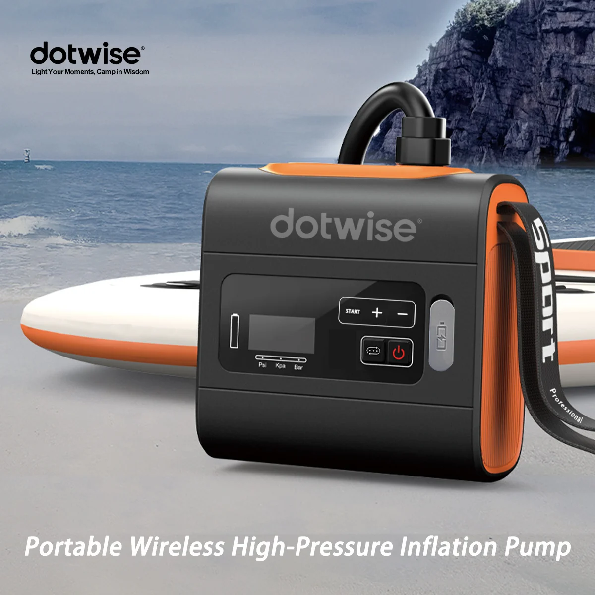 

DOTWISE 22PSI Portable Wireless Electric Air Pump SUP Air Pump For Outdoor Camping Air Mattress Inflatable Tents Kayak