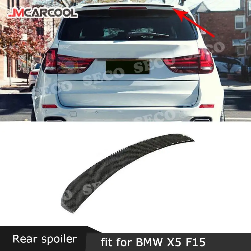 

JMCARCOOL For BMW X5 X5M F15 SUV Spoiler 2014-2017 Carbon Fiber Rear Roof Spoiler Boot Middle Wings Windshield winglet Trim