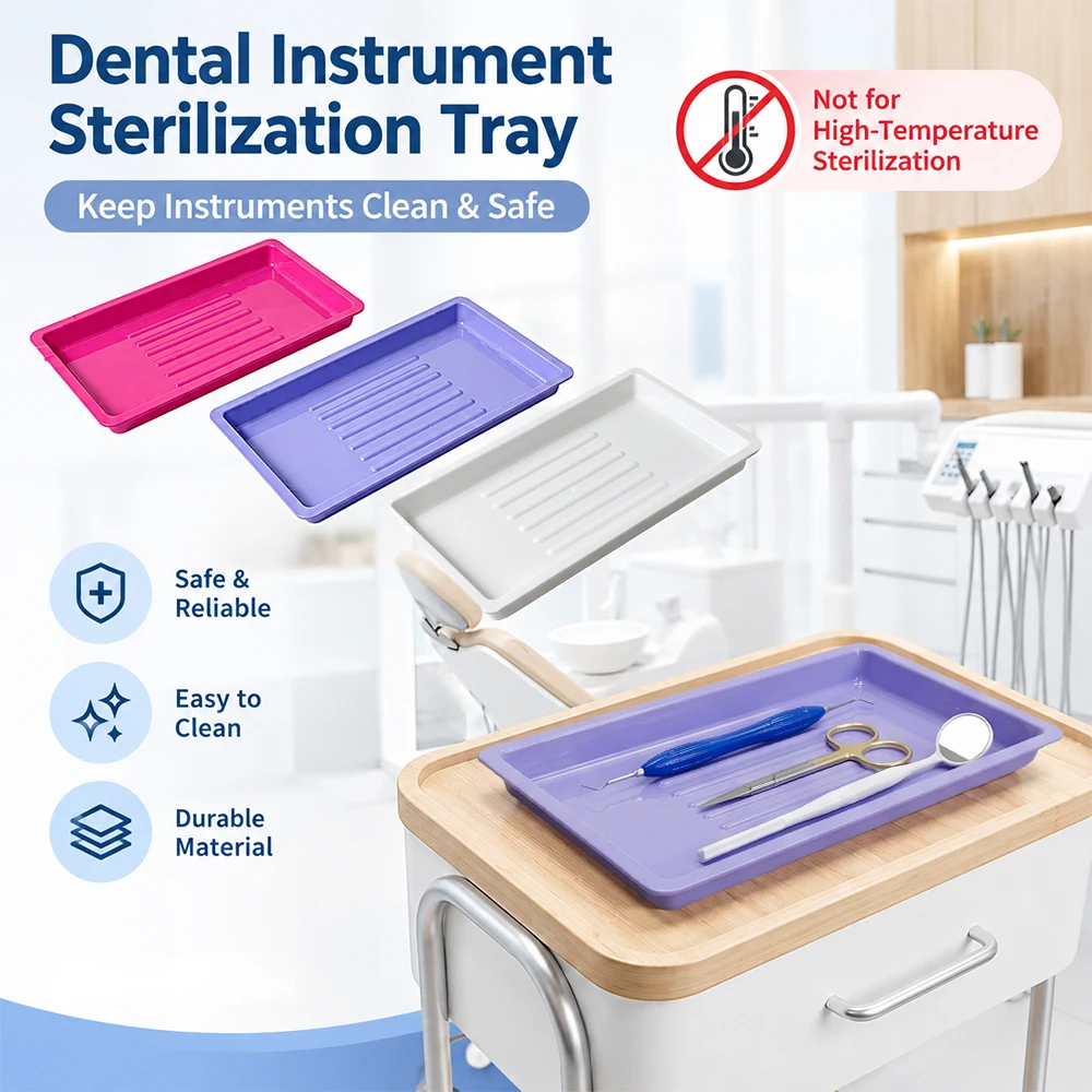 2pcs Square Storage Tray Plastic Nail Art Tattoo Equipment Plate Dental Surgical Tray Dish Tools Cleaning Container Organizer