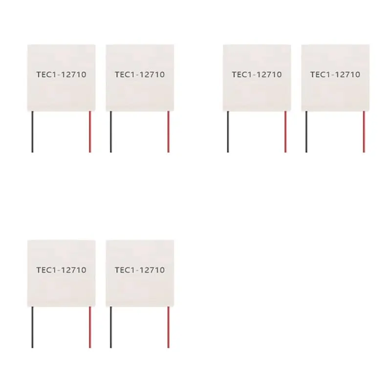 A99E-6Pcs Elements Peltier TEC1-12710 Thermoelectric Peltier Module 12710 TEC 12V 10A DIY Cooler Peltier Elemente Board
