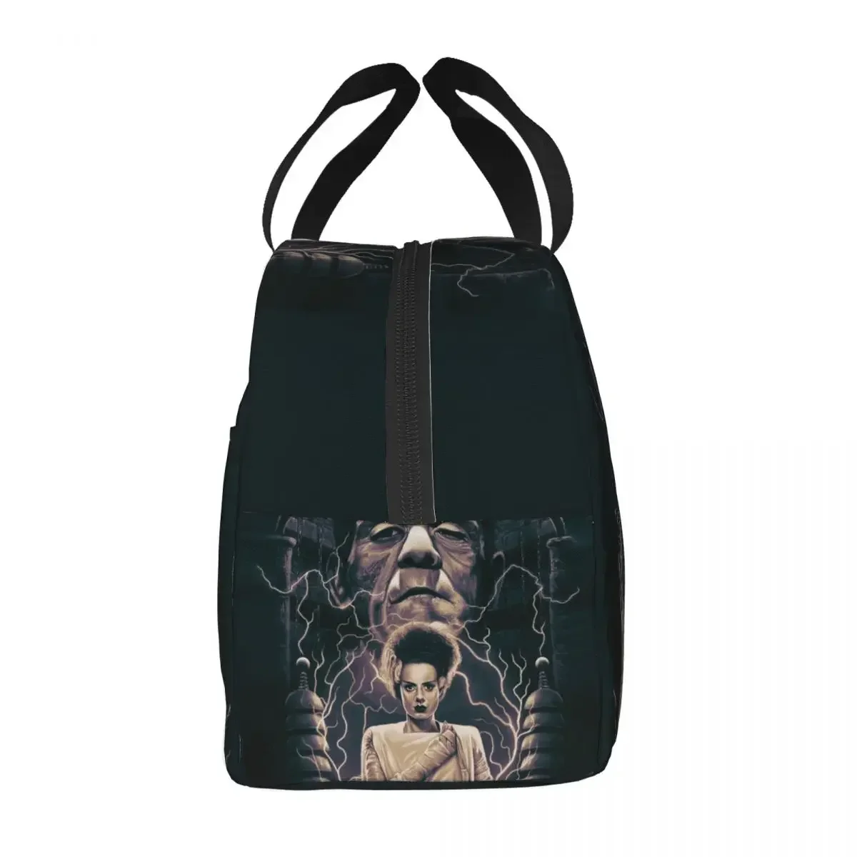 Bride Of Frankenstein Insulated Lunch Tote Bag for Women Horror Movie Portable Cooler Thermal Food Lunch Box Camping Picnic Bags