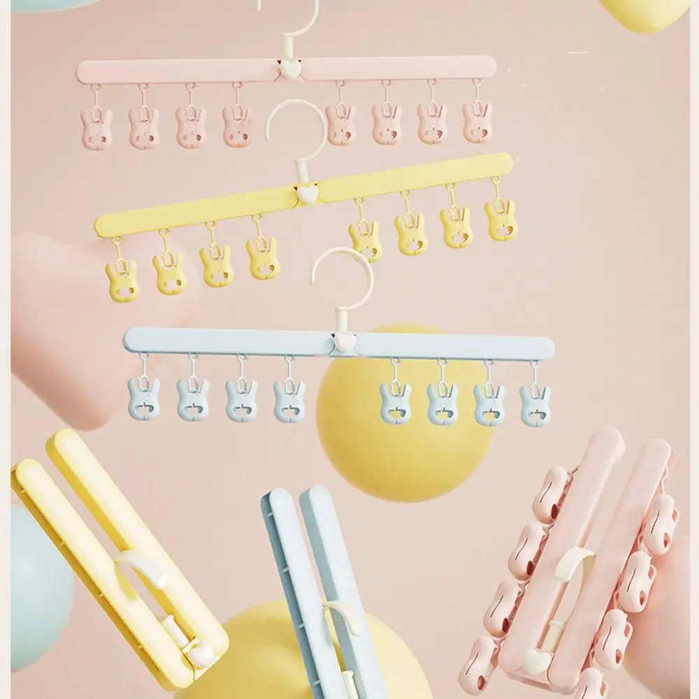 Portable Folding Drying Rack Non-slip 360-Degree Rotation Laundry Hanger Strong Load-bearing Traceless Sock Hanging Clips - Image 2