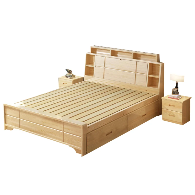 

Bookshelf master bedroom double furniture 1.5m 1.2 rental room storage bed