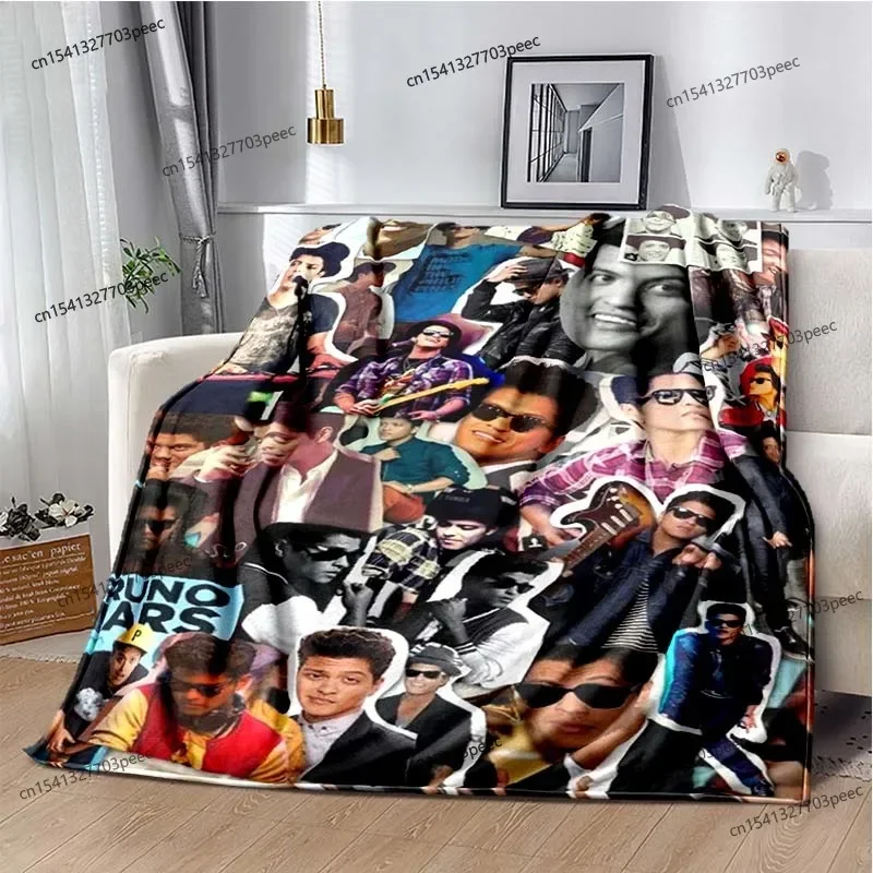 D HD Bruno Mars Soft Flannel Blanket Warm Cozy Plush Throw for Living Room Bedroom Sofa Picnic Kids