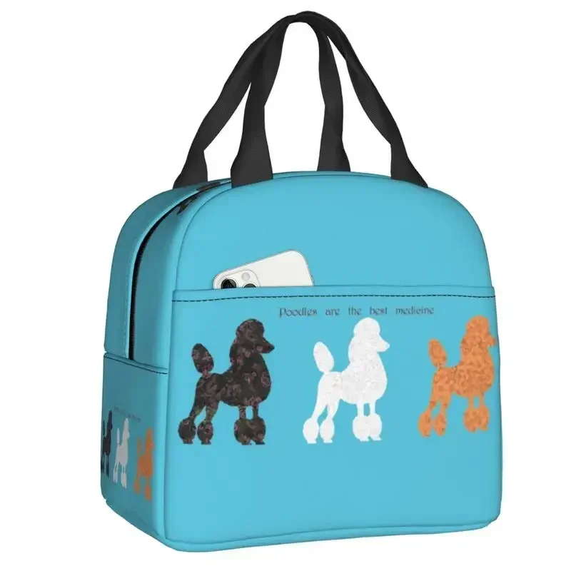 France Standard Poodle Insulated Lunch Bag for Women Resuable Mans Best Friend Pet Dog Thermal Cooler Bento Box Work School