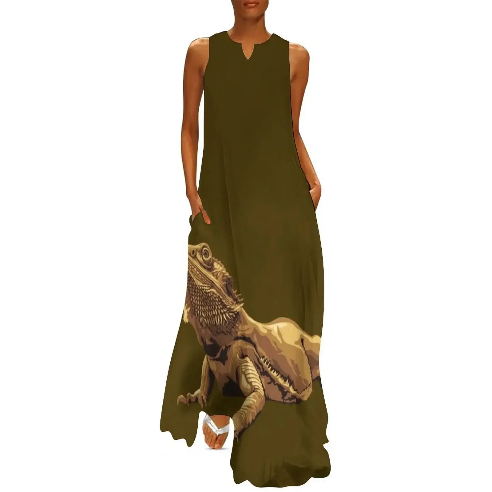 

Bearded dragon illustration Long Dress birthday dress summer dresses dress dresses