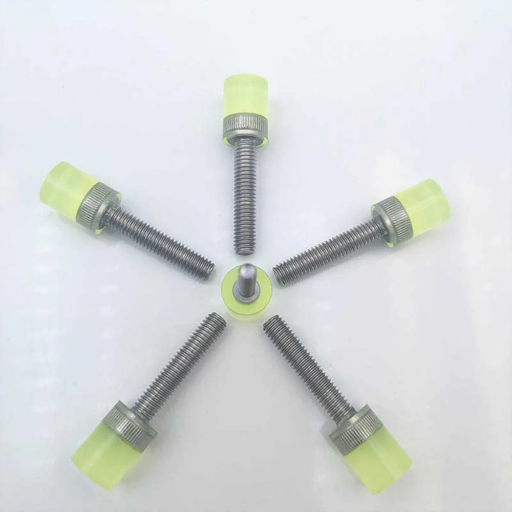 Shock‑Absorbing PU Buffer Grub Set Screw M8‑M14 304 Stainless Steel Polyurethane Coated Anti‑Collision Positioning Stopper Screw