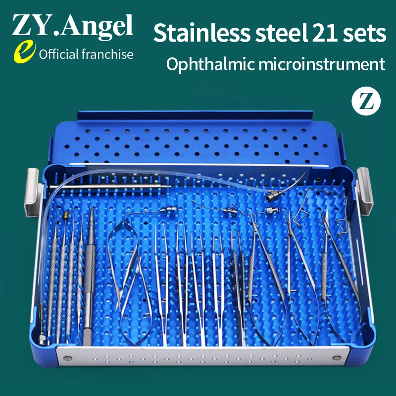 Ophthalmic Microsurgery Instrument Set Stainless Steel Titanium Alloy Ophthalmic 21 Piece Set Ophthalmic Microsurgery Instrument