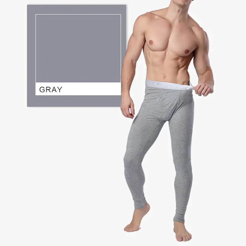 Legging térmica quente masculina, Long Johns, calça para dormir apertada, cueca para homem, marca de moda, cueca para inverno