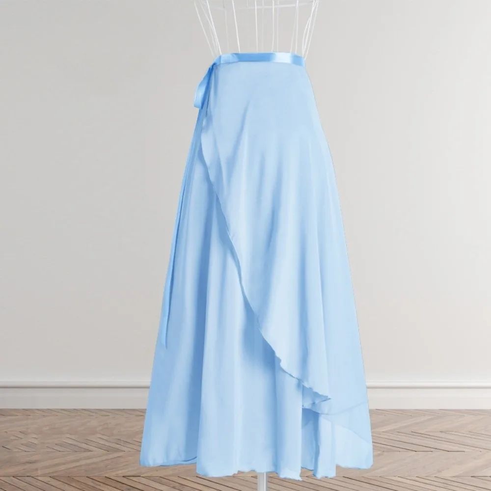 Long Tie Up Ballet Skirt Wrap Scarf Pure Color Fairy Ballet Tutu Skirt Dance Accessories Dance Dress Long Chiffon Dance Skirt