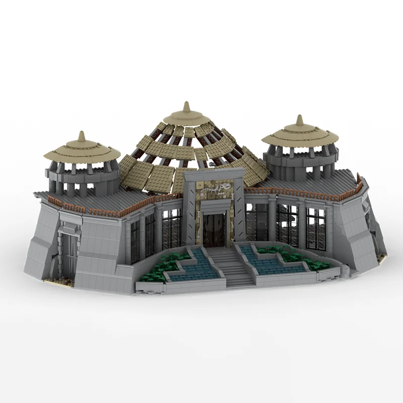 3463 Buah MOC Jurassic Park Pusat Pengunjung Film Klasik Bangunan DIY Model Blok Bangunan Hadiah Mainan Ulang Tahun