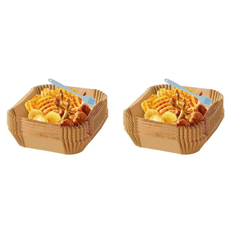 BAAM-Papel para hornear para freidora de aire caliente cuadrado (20 cm), paquete de 200 papel para hornear Airfryer papel antiadherente desechable impermeable