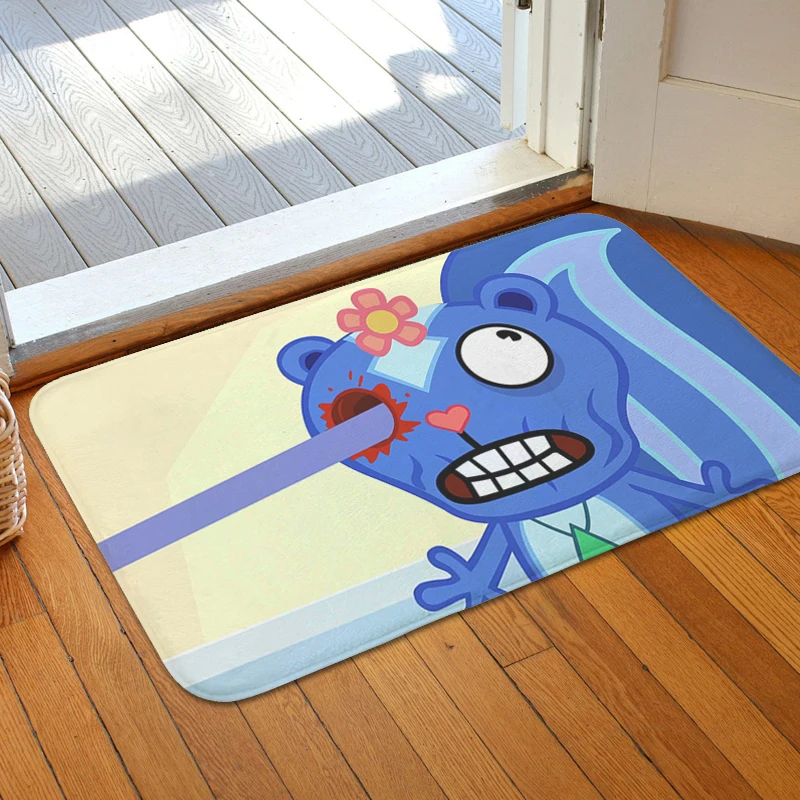 

Door Mat Non-slip Happy G-Tree Friends Balcony Bedroom Rug Living Room Floor Carpet Entrance Door Doormat Home Decor Items