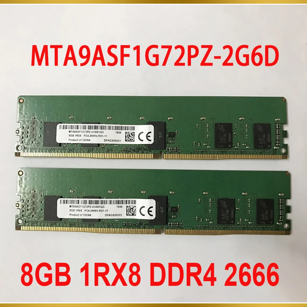 

1PCS For MT 8G 8GB 1RX8 DDR4 2666 PC4-2666V-RD1-11 RDIMM Server Memory MTA9ASF1G72PZ-2G6D