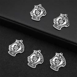 5PCS Hand Star Witch Pendant Halloween Women Men Stainless Steel Silver Color Charms Jewelry Making DIY Accessory