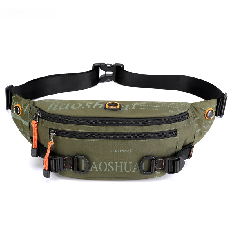 

Men Letter Printing Nylon Waist Fanny Pack Boy Drop Leg Bags Hip Bum Belt Bag Travel Riding Motorcycle Crossbody Purse Pouch