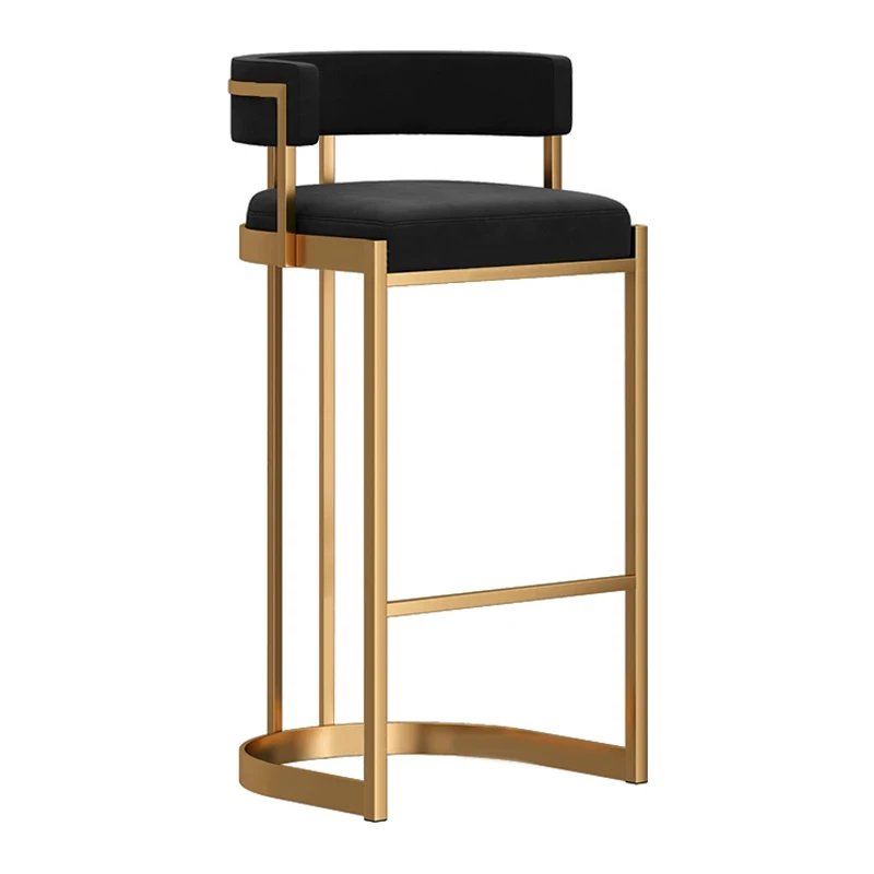 

Modern Simple Light Luxury Bar Stool Kitchen Bar Chair Stainless Steel Frame High Chair