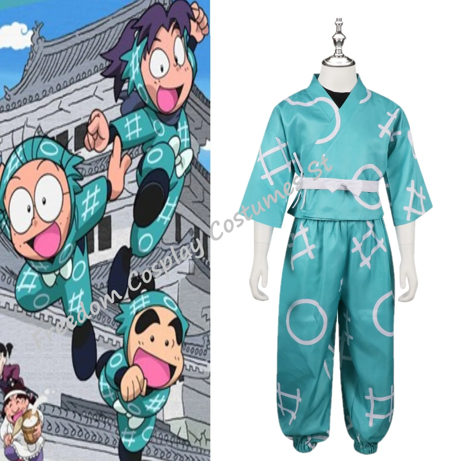 

Kids Performance Clothes Anime Nintama Rantaro/Ninja Rantaro Cosplay Inadera Kirimaru Settsuno Cospaly Costume Hallowen Roleplay
