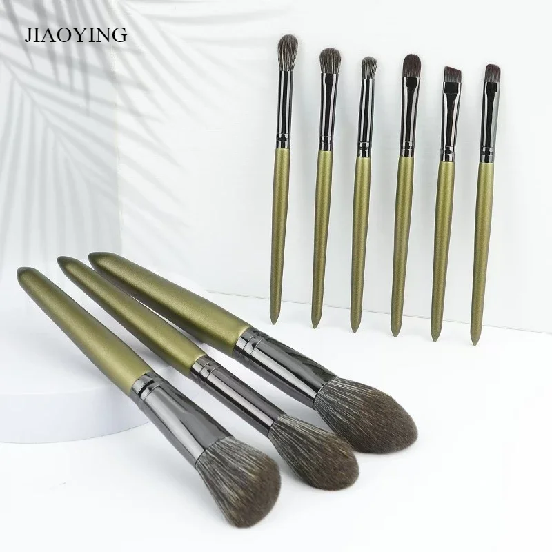 Horsehair 9 Makeup Brush Set Portable Makeup Tool Foundation Makeup Brush Concealer Foundation Makeup Brush Set