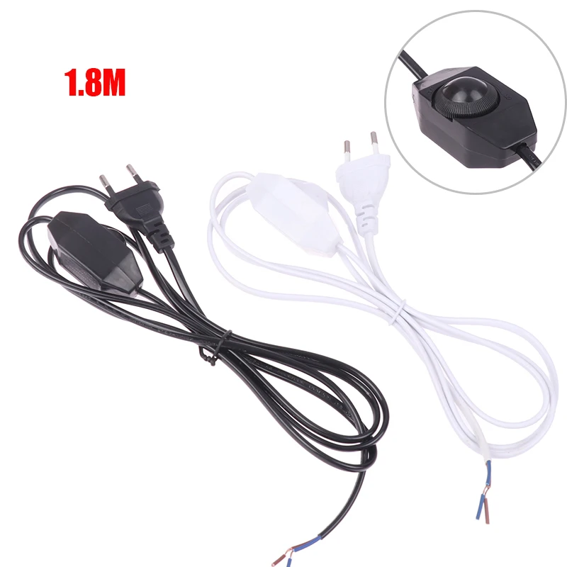 

1Pcs 1.8M Extension Cord With Dimmer EU Plug Control Switch Power Cable Cord EU Plug For Table Lamp 220V Electricity Wire