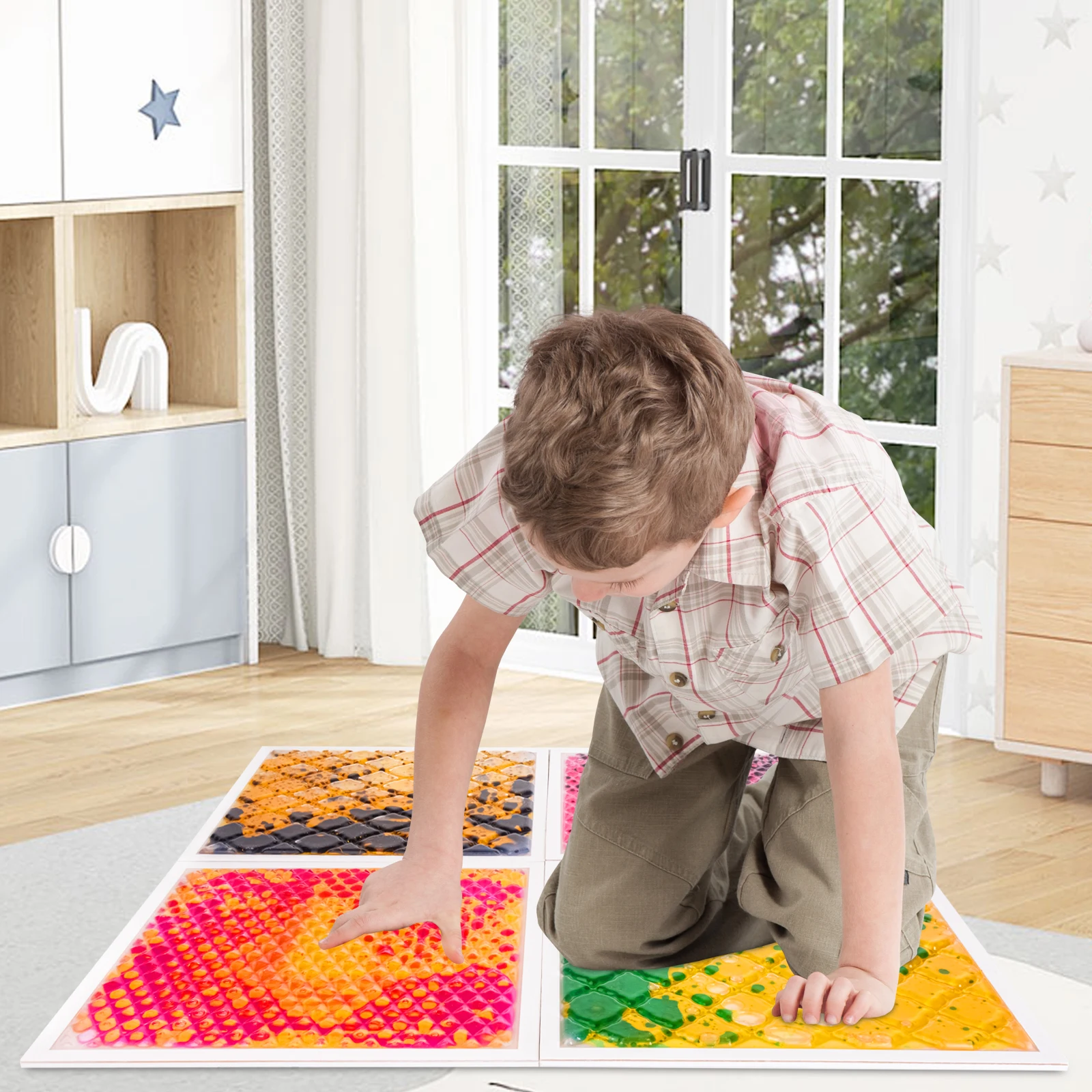 

Colorful Delight Non-toxic Sensory Squares Floor Therapy Center Liquid Tiles Kids Sensory Sensory Color Floor Tiles