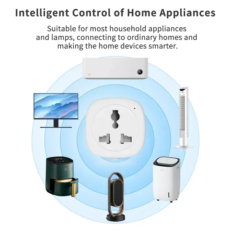 WiFi Universal Plug 16A Power Monitor Smart Life APP Voice Control With Tuya Alexa Google Home Compatible For Global Traveling image 3