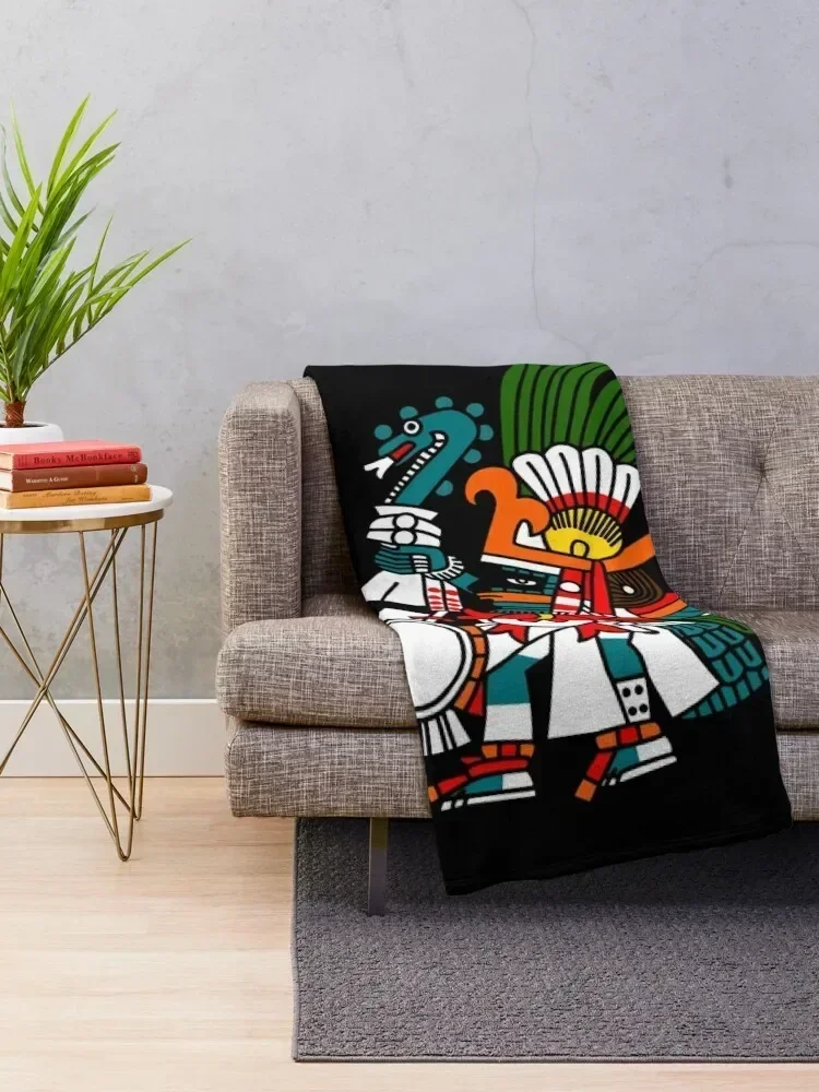 Aztec Deity Huitzilopochtli, “Turquoise Prince”, “Our Lord”, Codex Borbonicus. Throw Blanket halloween Retros Comforter Blankets