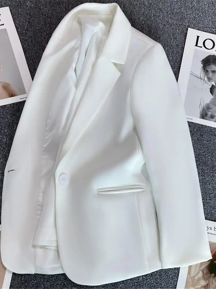 Abito bianco ort Jaet da donna con bottone singolo Versatile dimagrante coreano Sle Cleanfit Abbigliamento da lavoro Lungo Sve ort Lunghezza