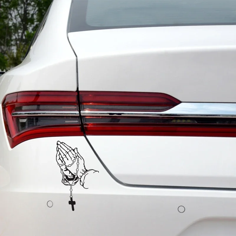 Car interior stickers Color car prayer gesture laser stickers God Jesus Christ Fashion car body styling decorative stickers