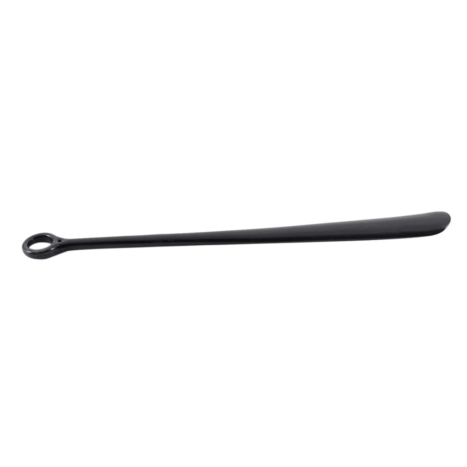 T27C 18.5inch Plastic Extra Long Handle Shoe Horn Shoehorn Flexible Easy Sturdy Slip Aid, 1x Black