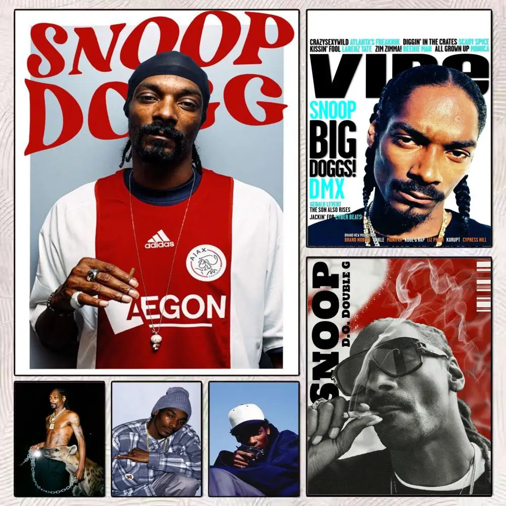 

Hip-Hop Rapper S-Snoopp Dogg Poster HD Art Mural Wallart Poster Waterproof Vintage Print Decor for Home Decoration DIY Durable