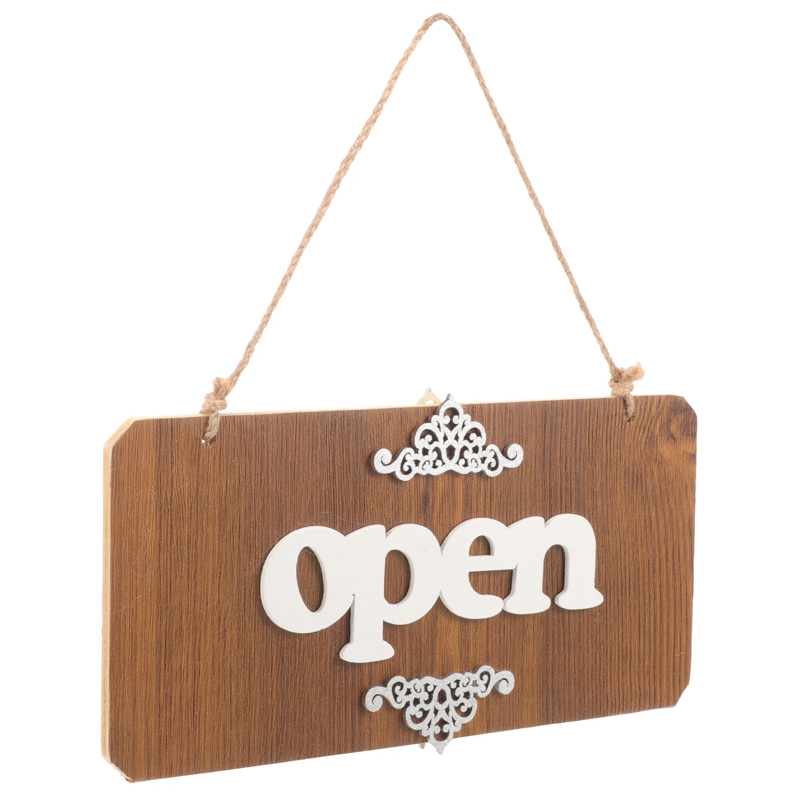 Door Plate Ornaments Open Closed Sign for Business Classic Wood Hanging Double-sided Signs Wooden