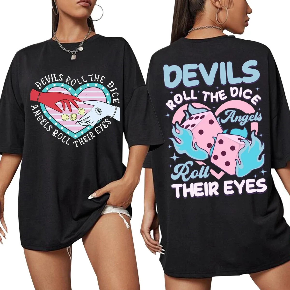 Kpop Devils Roll The Dice Cruel Summer T Shirt Girls Fashion Taylor Midnights Tshirt 2024 Oversize Retro Y2K T-Shirt (Us Size)