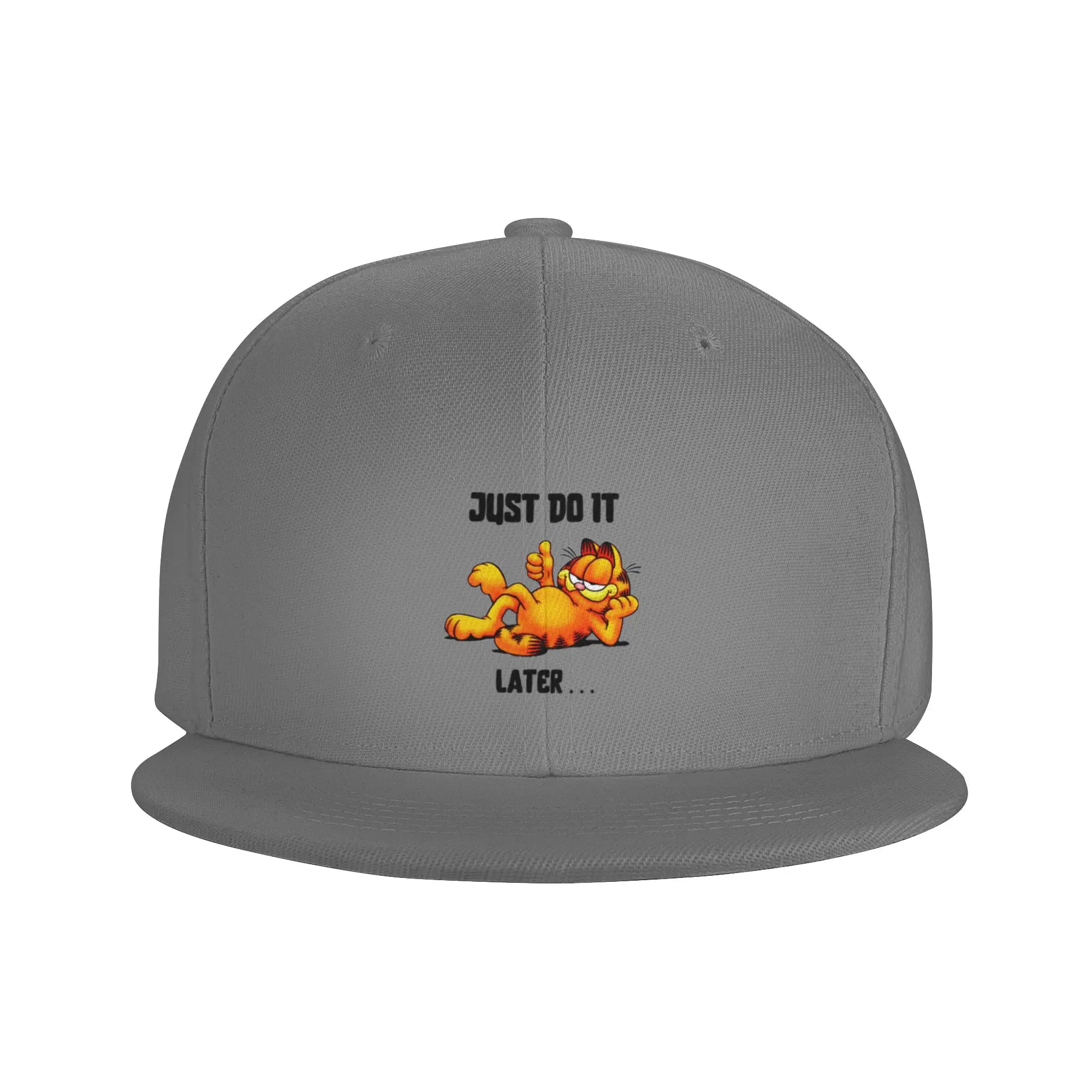 Fashion  just do it later  garfield said Flat Brim Sun Hat  Commuting Brand Cap