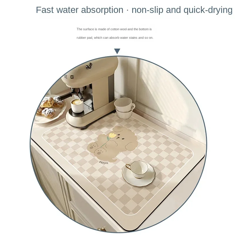 Super Absorbent Large Kitchen Absorbent Mat Antiskid Draining Coffee Dish Drying Mat Quick Dry Bathroom Drain Pad Tableware Mat