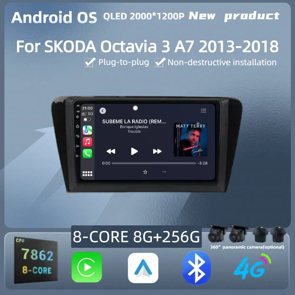 

For SKODA Octavia 3 A7 2013-2018 Car Radio Multimedia Automotiva Video Player Navigation 4G GPS CarPlay Touch Screen