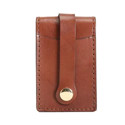 Handmade Elastic Leather Car Key Holder Retro Cow Leather Pouch Retractable Keychain Holder Case Bag