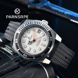 PARNASREE 42.5 mm automatic men's watch NH35A movement date luminous dial rubber strap sapphire crystal aluminum bezel