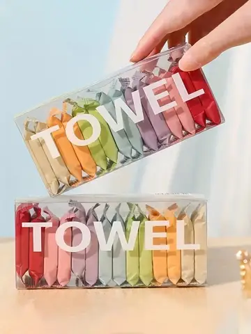 14pcs/box Disposable Washcloth Portable Travel Towel Thickened Compressed Face Cleansing Beauty Square Towel