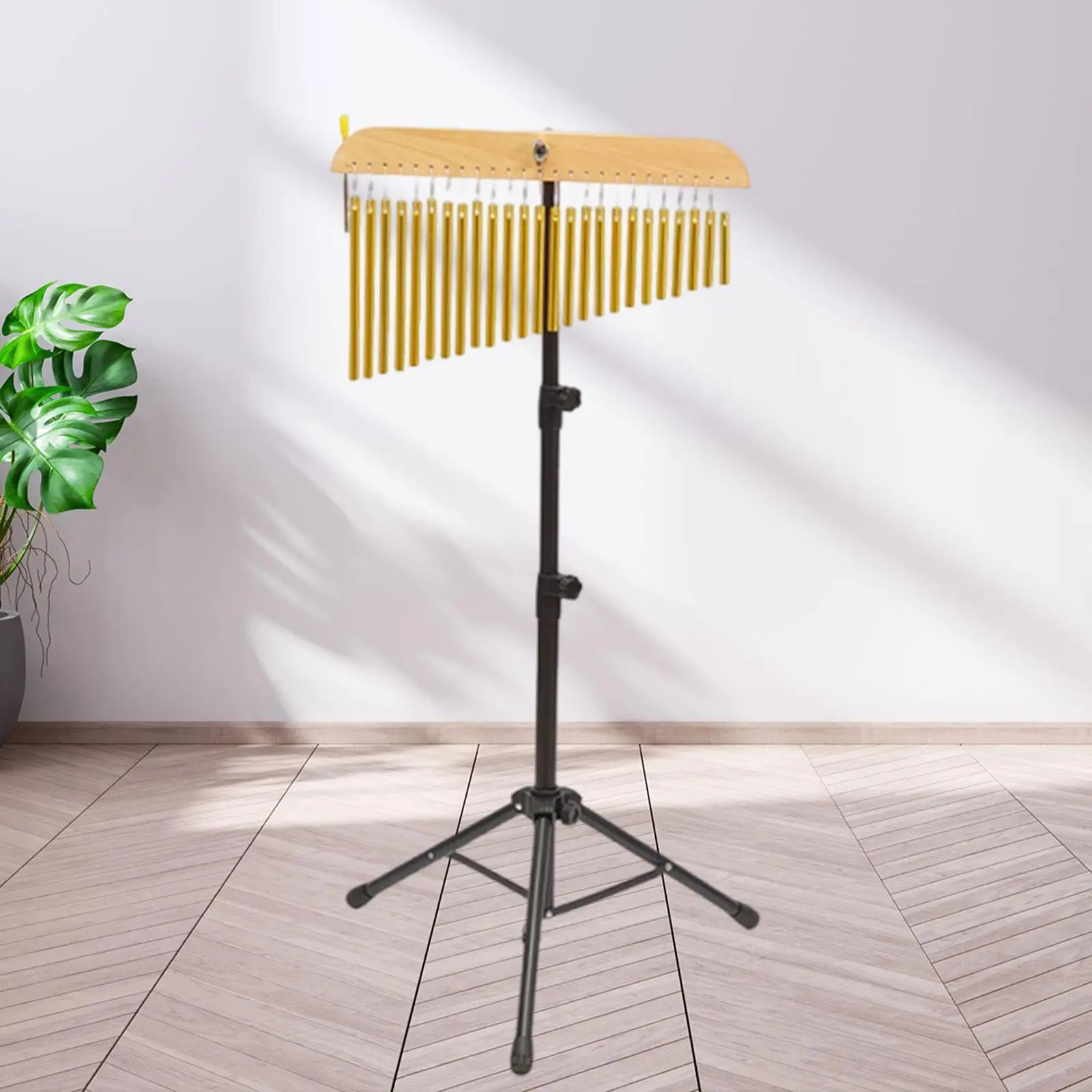 25 Note Concert Wind Chime Foldable Tripod Base Metal Bracket for Music Teachers 72cm-115cm Adjustable Height Aluminum Tubes