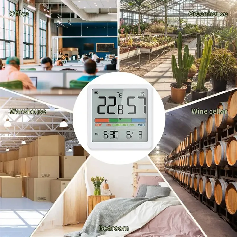 Termometer Digital, pengukur suhu dalam ruangan, LCD Sensor higrometer stasiun cuaca