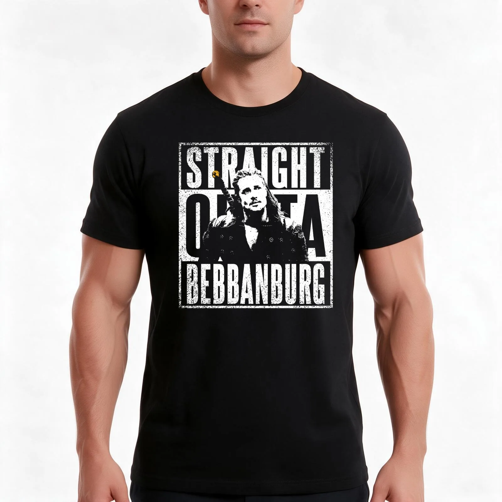 Straight Outta Bebbanburg - Uhtred T-Shirt, Summer Casual Cotton Tee, Oversized Streetwear Tops, Vintage Graphic Print