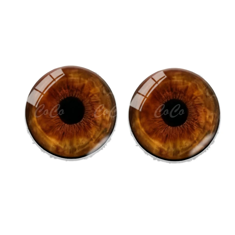 12Pcs 8-25mm Doll Glass Eye Round Dragon Cat Eyes Pupil Glass Cabochons DIY Accessories Doll Eye Chips