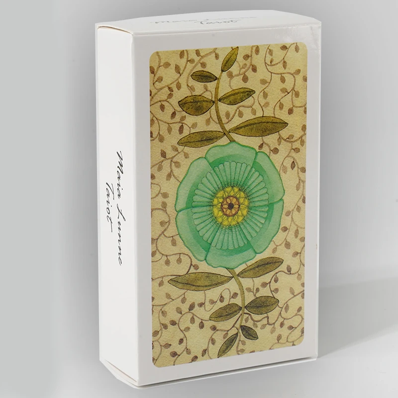 Floral Tarot Card Back Design Green Flower Gold Vines Beautiful Botanical Art Mystical Divination Tool Unique Collector Deck Sp