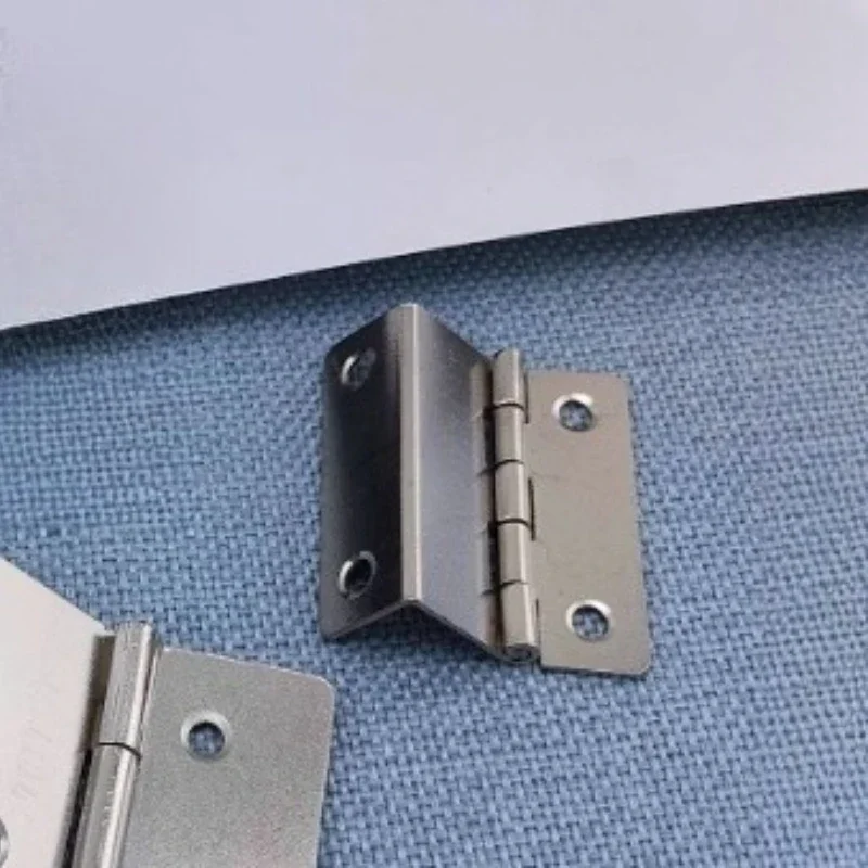 4pcs Metal Silver Cabinet Hinges Three Equivalent Folding Wooden Box Hinges Furniture Drawer Doors Hardware Accessories view 4