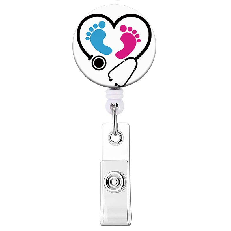 1PC Krankenhaus Krankenschwester Versenkbare Abzeichen Clip Arzt ID Karte Halter Reel für Namensschild Abzeichen Halter Bürobedarf Schnalle – Detail 40