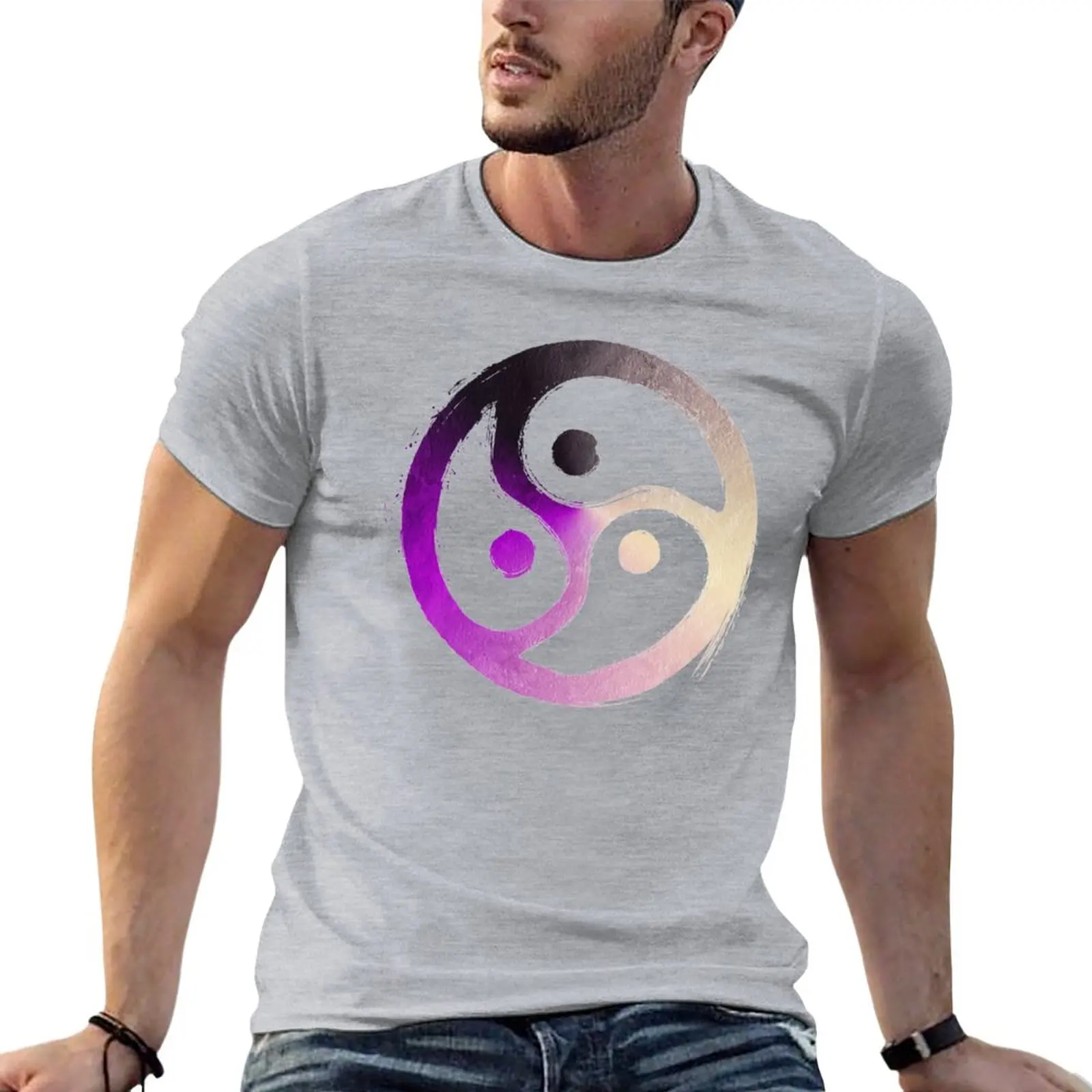 BDSM Triskelion Asexual Ace Aro Demi Pride T-Shirt plus size tops graphic t shirt t shirt men